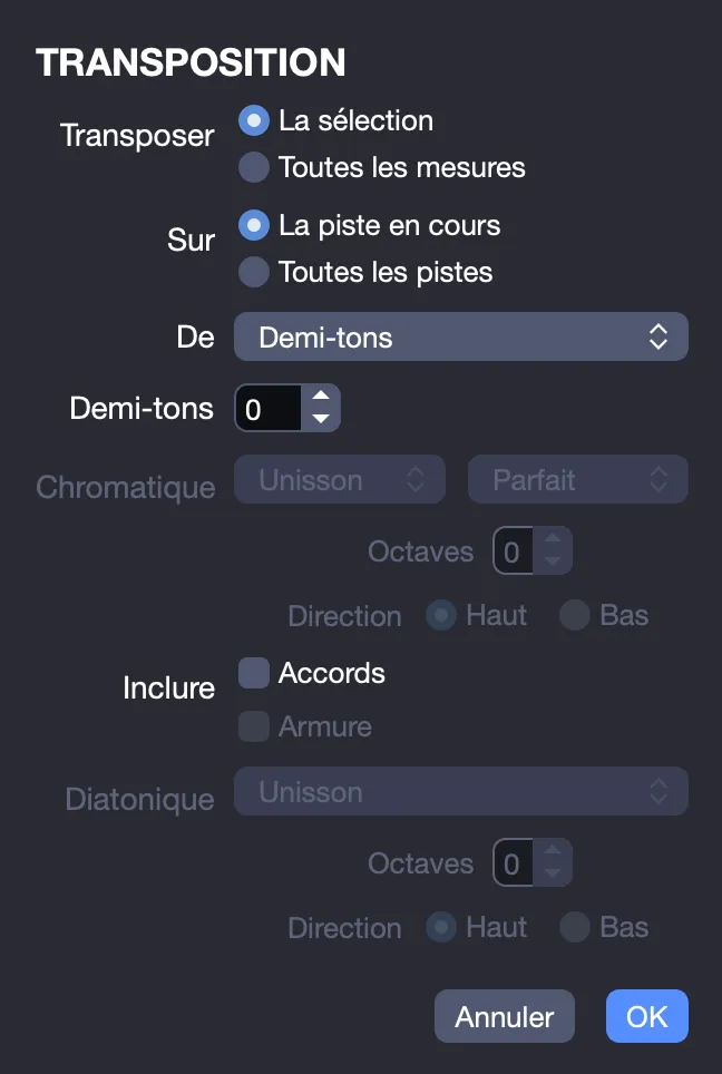 Fenêtre de transposition