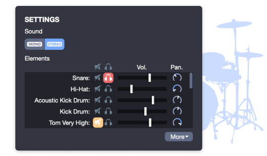 Réglez le mix de votre batterie