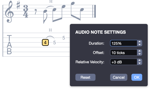 Adjust the sound precisely