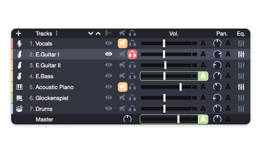 Mixage de chaque piste et mastering de votre projet